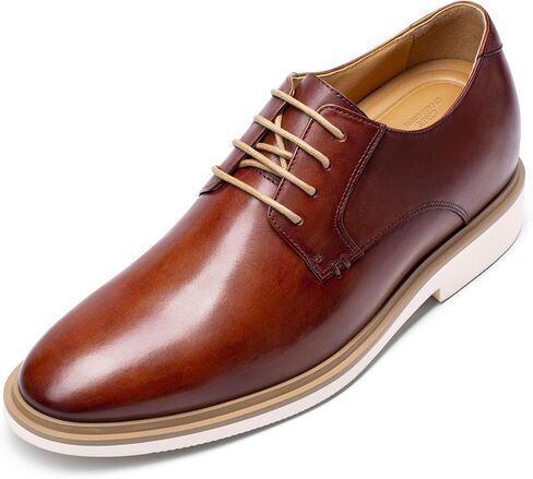 أحذية CHAMARIPA الرجالية ذات الارتفاع المتزايد - أحذية رسمية ذات كعب مخفي بأربطة وكعب مخفي للعمل الرسمي، أحذية ديربي رسمية تجعلك بطول 2.36 بوصة / 2.76 بوصة أو 3.15 بوصة مصنوعة يدويًا in Kuwait