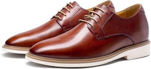 أحذية CHAMARIPA الرجالية ذات الارتفاع المتزايد - أحذية رسمية ذات كعب مخفي بأربطة وكعب مخفي للعمل الرسمي، أحذية ديربي رسمية تجعلك بطول 2.36 بوصة / 2.76 بوصة أو 3.15 بوصة مصنوعة يدويًا in Kuwait