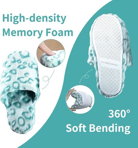 FY FIBER HOUSE Women's Slipper Memory Foam House Slippers for Women with Leopard Print Soft Fuzzy Non-Slip Indoor Shoes for Bedroom in Saudi Arabia