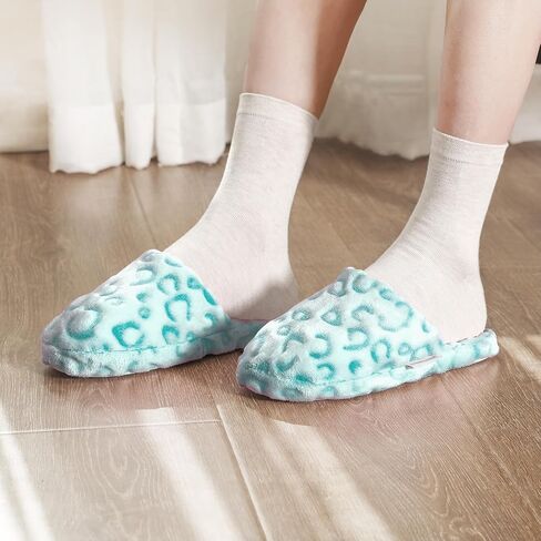 FY FIBER HOUSE Women's Slipper Memory Foam House Slippers for Women with Leopard Print Soft Fuzzy Non-Slip Indoor Shoes for Bedroom in Saudi Arabia