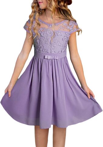 blibean Girls Cotton Elegant Lace Mesh Semi Formal Dress Size 6-15 Years in Saudi Arabia