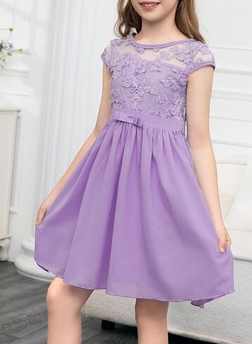 blibean Girls Cotton Elegant Lace Mesh Semi Formal Dress Size 6-15 Years in Saudi Arabia