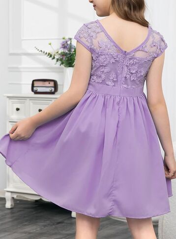 blibean Girls Cotton Elegant Lace Mesh Semi Formal Dress Size 6-15 Years in Saudi Arabia
