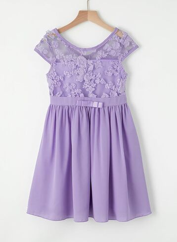 blibean Girls Cotton Elegant Lace Mesh Semi Formal Dress Size 6-15 Years in Saudi Arabia