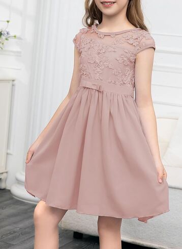 blibean Girls Cotton Elegant Lace Mesh Semi Formal Dress Size 6-15 Years in Saudi Arabia