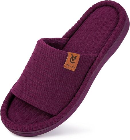 VeraCosy Ladies Open Toe Slippers Terry Cloth Slip on Women's House Shoes in Saudi Arabia