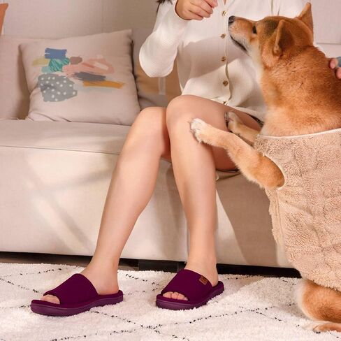 VeraCosy Ladies Open Toe Slippers Terry Cloth Slip on Women's House Shoes in Saudi Arabia