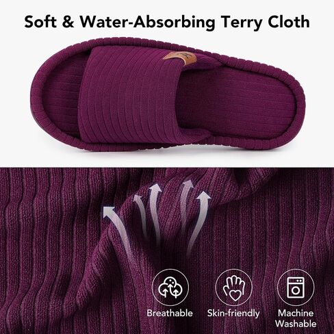 VeraCosy Ladies Open Toe Slippers Terry Cloth Slip on Women's House Shoes in Saudi Arabia