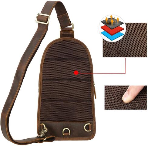 حقيبة صدر بحمالة جلدية عتيقة من TIDING، حقائب كتف كاجوال للرجال in Kuwait