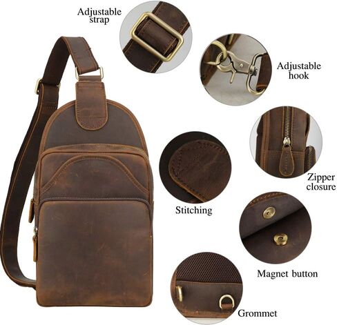 حقيبة صدر بحمالة جلدية عتيقة من TIDING، حقائب كتف كاجوال للرجال in Kuwait