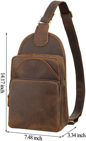 حقيبة صدر بحمالة جلدية عتيقة من TIDING، حقائب كتف كاجوال للرجال in Kuwait