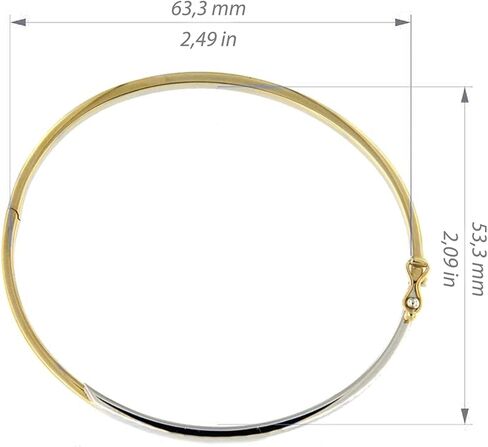 سوار حلقي من الذهب عيار 14 قيراط للنساء والفتيات من لوتشيتا - 5.40 غرام منقوش بتاثير الماس، اساور حلقية من الذهب عيار 14 قيراط للنساء والفتيات المراهقات، مجوهرات ايطالية فاخرة، 7 انش، معدن in Kuwait