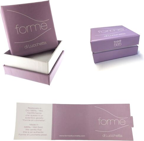 سوار حلقي من الذهب عيار 14 قيراط للنساء والفتيات من لوتشيتا - 5.40 غرام منقوش بتاثير الماس، اساور حلقية من الذهب عيار 14 قيراط للنساء والفتيات المراهقات، مجوهرات ايطالية فاخرة، 7 انش، معدن in Kuwait