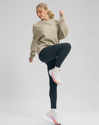 G التدريجي المرأة Crewneck بلوزات المتضخم القطن مزيج الصوف البلوز البلوز للنساء فضفاضة تناسب in Kuwait