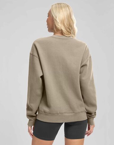 G التدريجي المرأة Crewneck بلوزات المتضخم القطن مزيج الصوف البلوز البلوز للنساء فضفاضة تناسب in Kuwait