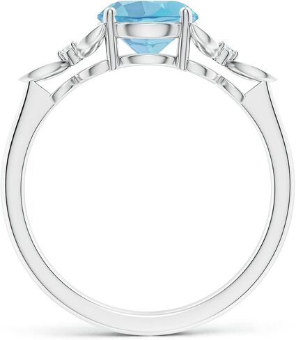 ANGARA Natural Swiss Blue Topaz Solitaire Ring for Women, Girls in 14K Solid Gold/Sterling Silver | December Birthstone Jewelry Gift for Her | Birthday|Wedding|Anniversary|Engagement in Saudi Arabia