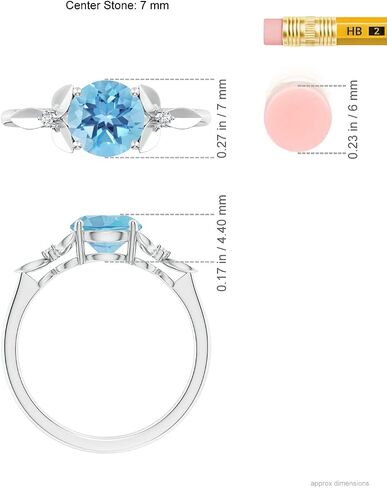 ANGARA Natural Swiss Blue Topaz Solitaire Ring for Women, Girls in 14K Solid Gold/Sterling Silver | December Birthstone Jewelry Gift for Her | Birthday|Wedding|Anniversary|Engagement in Saudi Arabia