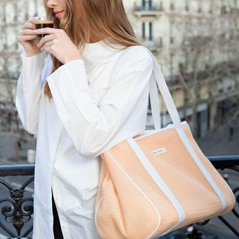 qbag paris Nest Zip, Large, Non-See-Through Shoulder Bag, Tote Lessons, Men's, Women's, Mother's Capacity, Large, Popular, Lightweight, Washable, Casual, Business, A4, Stylish, chocolate in Kuwait