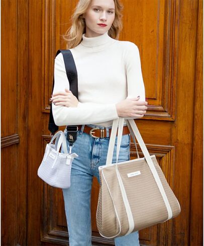 qbag paris Nest Zip، حقيبة كتف غير شفافة، دروس حمل، للرجال، للنساء، سعة كبيرة للأم، خفيفة الوزن، قابلة للغسل، كاجوال، أعمال، أنيق، كمبيوتر، لطيف، أخضر مغبر in Kuwait