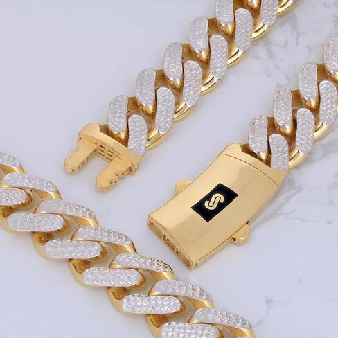 سوار سلسلة ربط من الذهب الأصفر عيار 10 قيراط من Nuragold موناكو ميامي كوبي من الألماس الكوبي 10 قيراط، مشبك صندوق فاخر للرجال 8 بوصة 8.5 بوصة 9 بوصة in Saudi Arabia