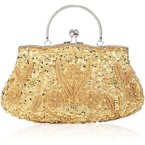 CORIOS Evening Clutch Bag for Women Vintage Beaded Sequin Handbag Bridal Wedding Purse in Kuwait