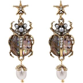 اقراط بتصميم خنفساء على شكل حشرات للنساء، اقراط متدلية على شكل خنفساء الجعران للبنات، اقراط متدلية على شكل حشرة لؤلؤية، لا تسبب الحساسية، اقراط على شكل جمجمة ونجمة، اقراط متدلية على شكل حشرات, الزنك, in Kuwait