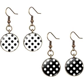Dainty Colorful Spot Earrings Timestone Retro Multicolor Cartoon Sweet Dangle Earrings for Womens Girls Friends Gitfs in Kuwait