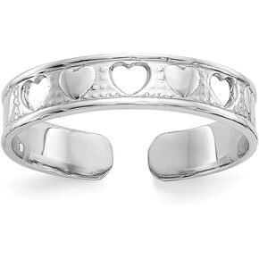 Jewels By Lux 14k White Gold Polished w/Hearts Toe Ring in Saudi Arabia