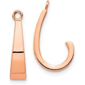 Diamond2Deal 14k Rose Gold Polished J-Hoop Earring Jackets for Women in Saudi Arabia