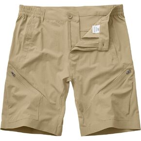 linlon Men's Hiking Cargo Shorts Man Short 9"/10" Outdoor Casual Expandable Waist Lightweight Water Resistant Quick Dry