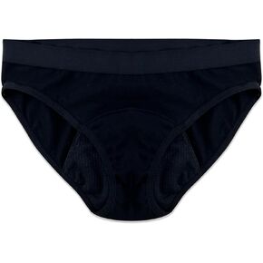 VOXA POD Period Underwear for Women Leakproof Overnight Panties - Organic Cotton Black Bikini Briefs - Maternity, Postpartum