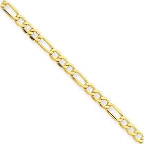 Diamond2Deal 14k Yellow Gold 2.50mm Figaro Anklet Chain Necklace 10" for Women, 10 inches in Saudi Arabia