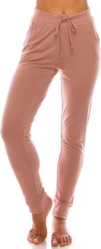 Women’s Cotton Blend Jogger Sweatpants with Pockets Lounge Wear Tapered Active Yoga Casual Travel Pants in Saudi Arabia