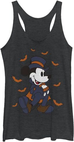 Disney Friends Halloween Mickey Vampire Portrait Juniors Tri Blend Tank, Black Heather, XX-Large in Saudi Arabia