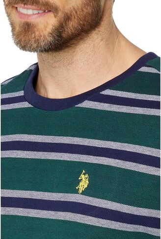 يو اس بولو اسن. تي شيرت بأكمام قصيرة مخطط بصبغة غزل الطير in Kuwait