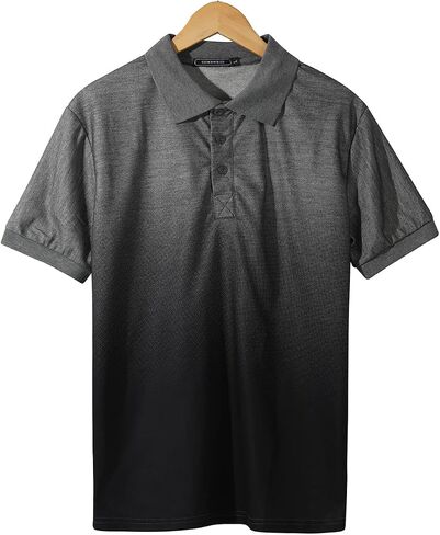 utcoco Mens Summer Short Sleeve T-Shirt Casual Relaxed Fit Gradient Polo Shirts for Men in Saudi Arabia