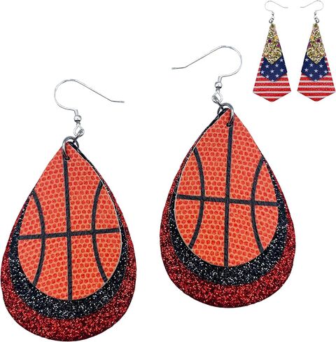 Basketball Earrings for Women - Basketball Earrings for Girls - Basketball Gifts - Basketball Jewelry - USA Flag Earrings - Basketball Mom Earrings - Basketball Earring in Saudi Arabia