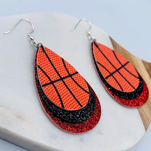 Basketball Earrings for Women - Basketball Earrings for Girls - Basketball Gifts - Basketball Jewelry - USA Flag Earrings - Basketball Mom Earrings - Basketball Earring in Saudi Arabia