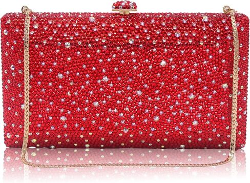 Luxury Crystal Evening Bag for Women Wedding Rhinestone Cocktail Party Clutch Purses AB Stone Prom Metal Box Handbag in Saudi Arabia