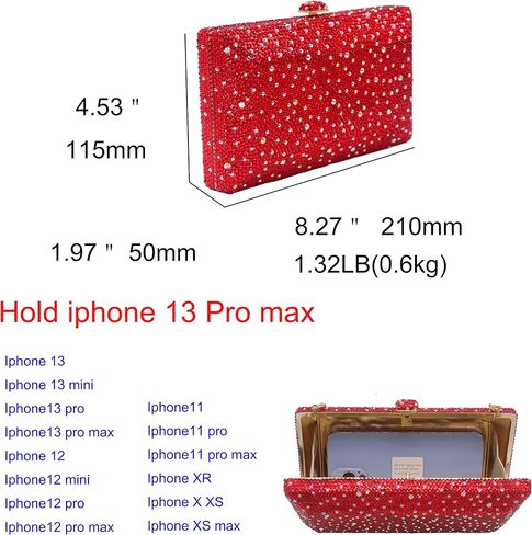 Luxury Crystal Evening Bag for Women Wedding Rhinestone Cocktail Party Clutch Purses AB Stone Prom Metal Box Handbag in Saudi Arabia