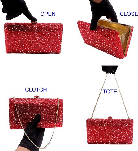 Luxury Crystal Evening Bag for Women Wedding Rhinestone Cocktail Party Clutch Purses AB Stone Prom Metal Box Handbag in Saudi Arabia