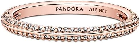 Pandora ME Pavé Ring - Rose Gold Ring for Women - Layering or Stackable Ring - Gift for Her - 14k Rose Gold-Plated Rose with Cubic Zirconia - Size 9 in Saudi Arabia