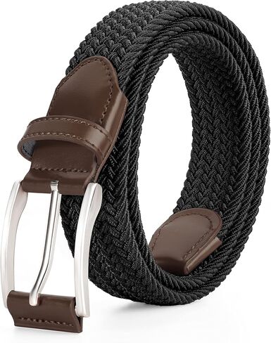 أحزمة SUNYA للرجال قابلة للتمدد، أحزمة جولف للرجال، حزام مجدول للرجال. حزام رجالي كاجوال بعرض 1.3 سم، حزام جينز مرن منسوج على شبكة الإنترنت in Kuwait