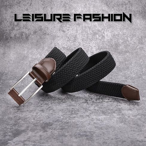 أحزمة SUNYA للرجال قابلة للتمدد، أحزمة جولف للرجال، حزام مجدول للرجال. حزام رجالي كاجوال بعرض 1.3 سم، حزام جينز مرن منسوج على شبكة الإنترنت in Kuwait