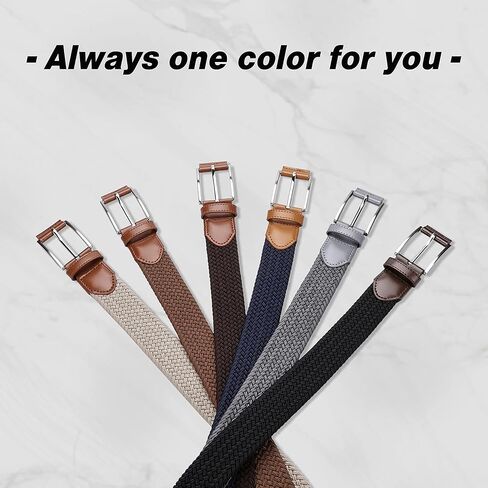 أحزمة SUNYA للرجال قابلة للتمدد، أحزمة جولف للرجال، حزام مجدول للرجال. حزام رجالي كاجوال بعرض 1.3 سم، حزام جينز مرن منسوج على شبكة الإنترنت in Kuwait