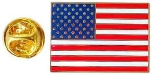 اوفشال فيلو ستيزن دبوس طية صدر بتصميم العلم الامريكي مصنوع في الولايات المتحدة الامريكية اصلي من او اف سي، 1 انش، مينا صلبة، مينا صلبة in Kuwait