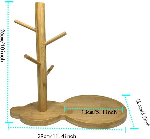 Sutfmwe صينية المجوهرات صينية المفاتيح لطاولة المدخل، حامل شجرة الطبق الدائري، صينية الغرور المصنوعة من الخيزران مع 4 منظم تعليق للخواتم والأساور والقلائد والحلي وما إلى ذلك. in Kuwait