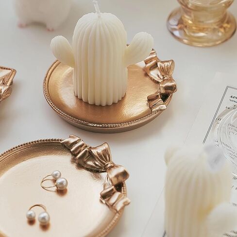 FRILAIF Jewelry Dish Tray, Ring Dish, Decorative Trinket Tray Jewelry Holder Organizing Necklace Earrings for Women, Small Key Bowl, Gift for Lover, Friends, Sisters, Daughter, Mother (Gold) in Kuwait