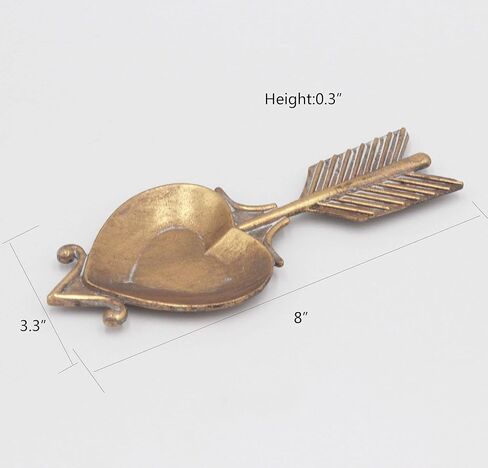 فنلي مي صينية مجوهرات ذهبية عتيقة بتصميم سهم الحب العتيق، حامل خاتم الزواج 8 × 3.3 انش in Kuwait