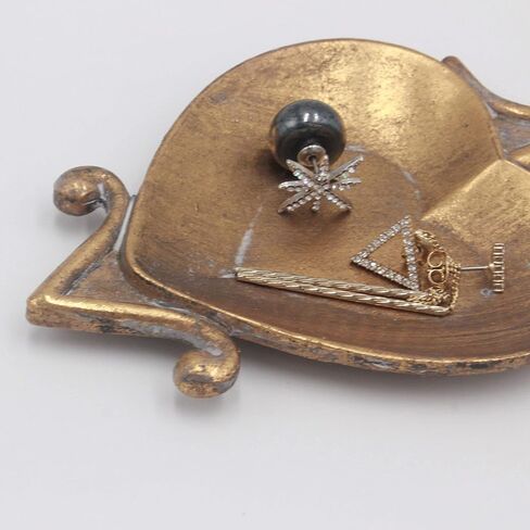 فنلي مي صينية مجوهرات ذهبية عتيقة بتصميم سهم الحب العتيق، حامل خاتم الزواج 8 × 3.3 انش in Kuwait